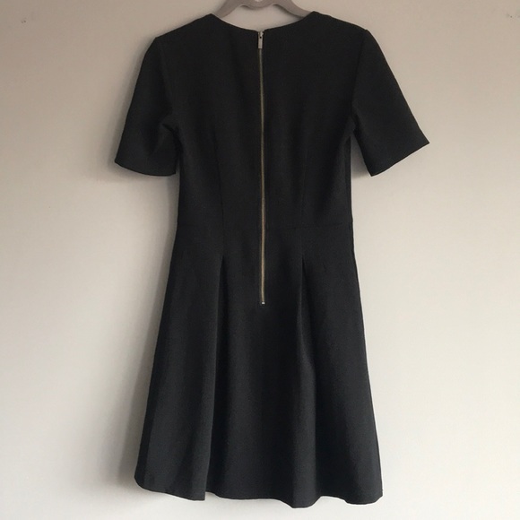 Flared dress with faux leather - Picture 3 of 3